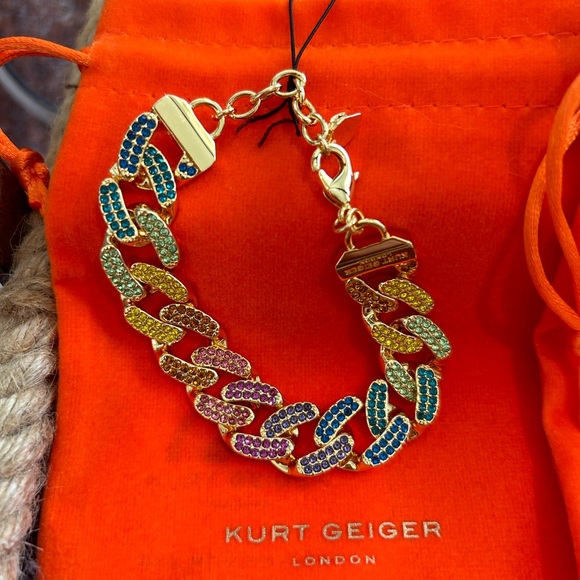 KURT GEIGER LONDON RAINBOW CHAIN LINK BRACELET - Picture 6 of 7